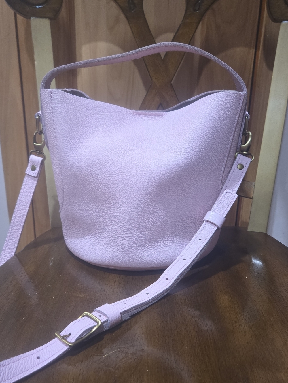 Portland Leather Large Bell Bag In Pink A Boo